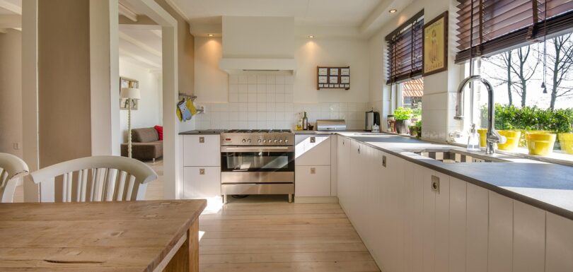 Kitchen remodel cabinets, stock photo for illustration