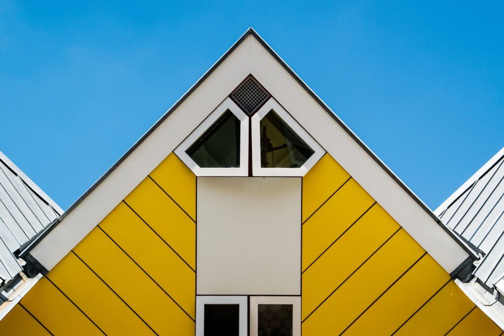 Modern house exterior, stock photo for illustration
