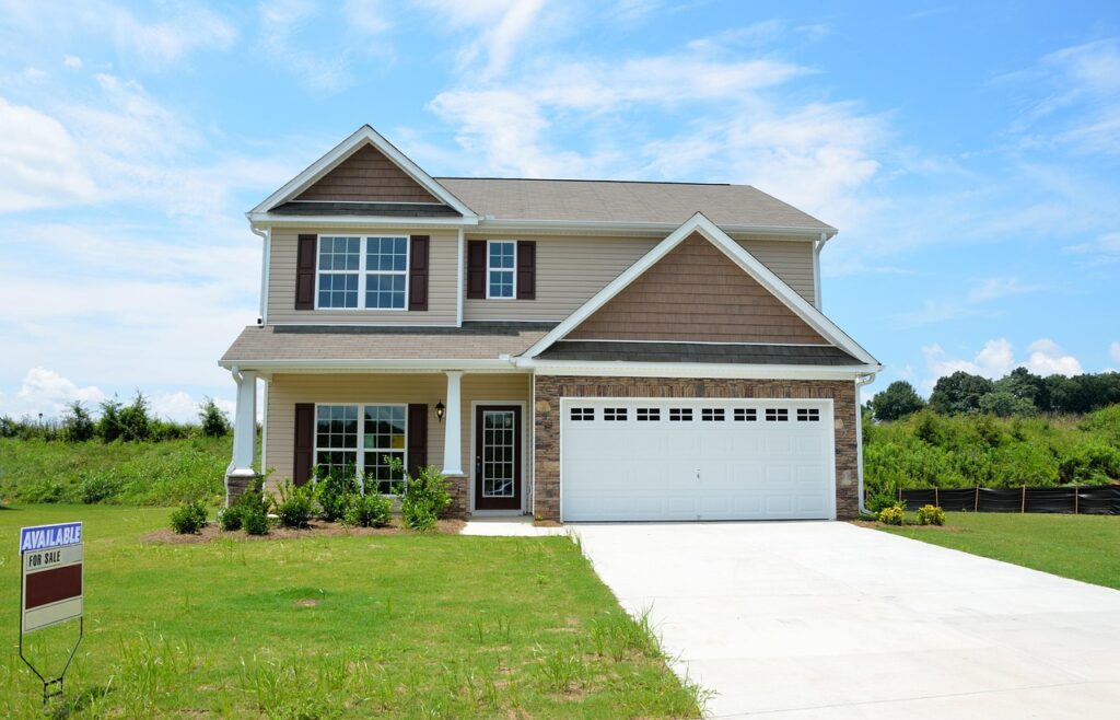 New home under construction, stock photo for illustration