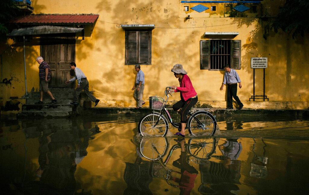 Water damage flooded room, stock photo for illustration